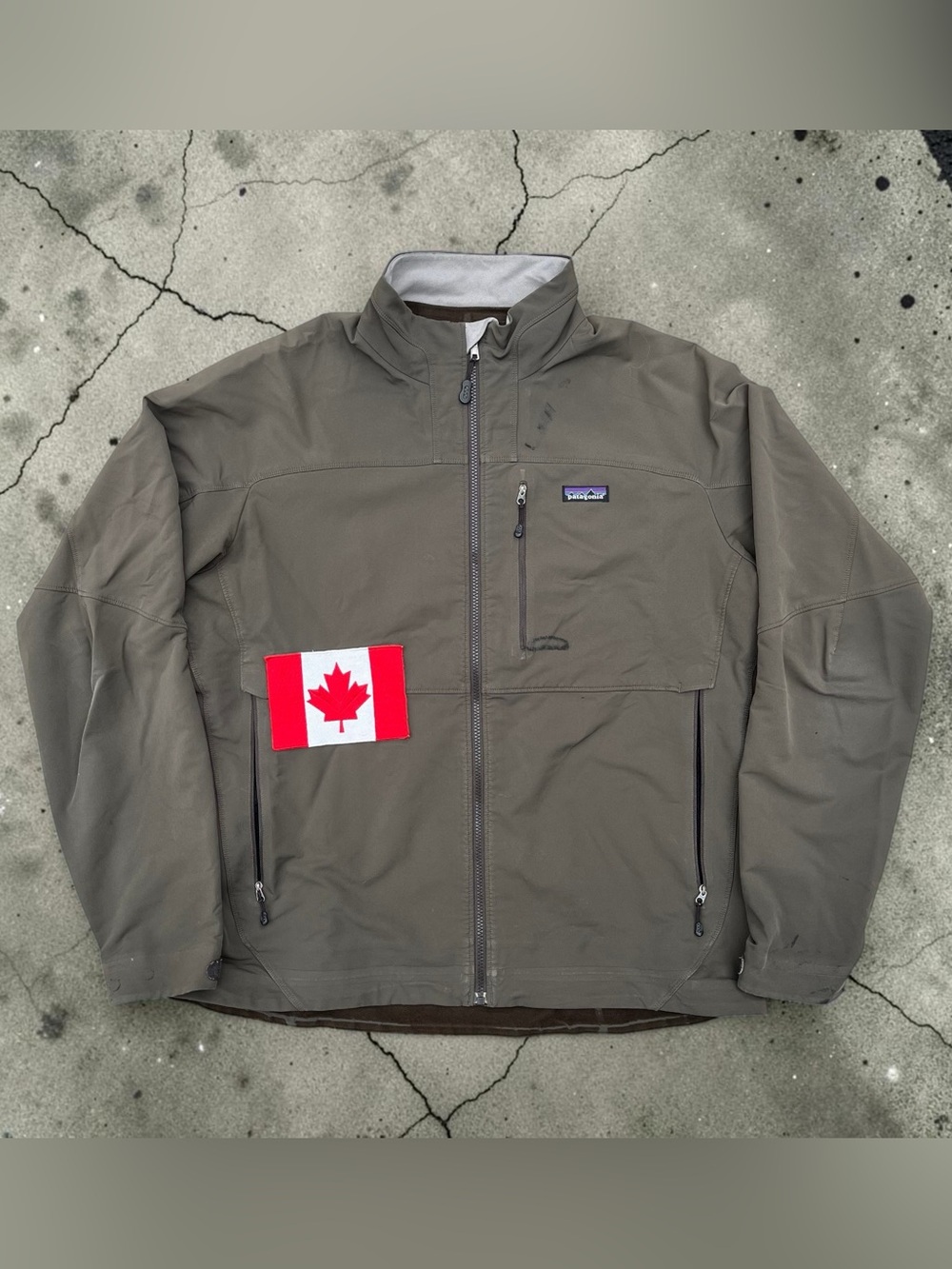 Mens Patagonia Canadian Flag Patch Soft Shell Jacket